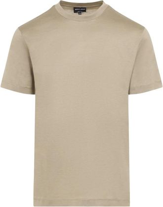 Giorgio Armani Sabbia Zijden T-shirt - Heren - T-shirts - Beige - L - Katoen - Tops