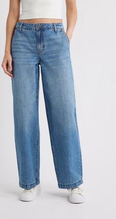 Hidden Jeans Low Rise Baggy Wide Leg Jeans in Med.wash at Nordstrom, Size 25