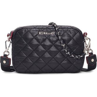 MZ Wallace Mini Crosby Quilted Nylon Crossbody Bag in Black at Nordstrom