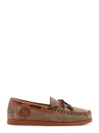 Valentino Garavani Palm Avenue Suede And Leather Loafers