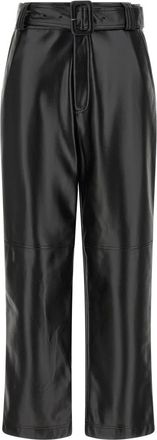 Twinset Broeken, Dames, Zwart, S, Leer, Gecoate Stoffen Broek