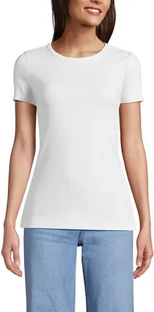 Lands End Cotton Rib T-shirt in White at Nordstrom, Size X-Large