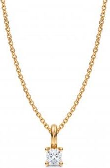 Allurez Cushion Lab Diamond 4-Prong Necklace 14K Yellow Gold (0.25ct)