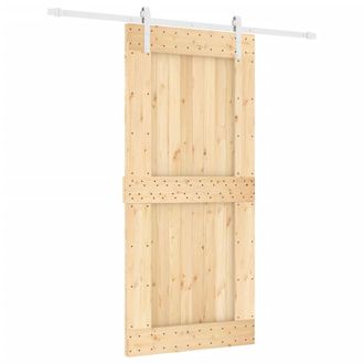 vidaXL Vidaxl - Puerta Corredera Con Herrajes Madera Maciza De Pino 95x210 Cm