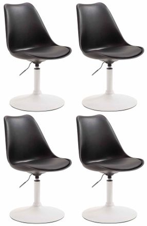 Clp Clp - Set De 4 Sillas De Comedor Maverick Con Pie De Trompeta Negro Blanco