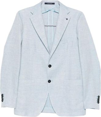 Tagliatore Single-breasted Blazer - Heren - Blazers - Blauw - XL - Katoen - Jassen