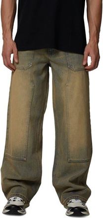 Good For Nothing Straight Leg Double Knee Jeans in Blue at Nordstrom, Size Xx-Large Uk