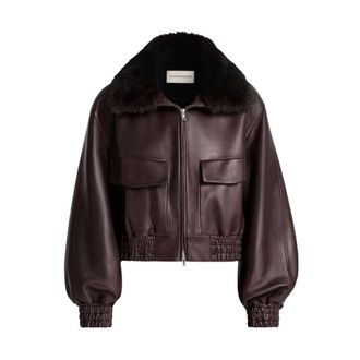 Nour Hammour Jacket - Dames - Leren en Su&egrave;de Jassen - Bruin - M - Jassen