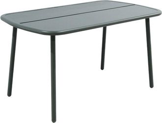 Sweeek Aluminium garden table seats 4-6 khaki green 140x80x74.5 cm - Avelia