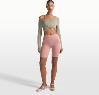 Nike Womens SKIMS Matte High-Waisted 7 Biker Shorts in Pink | BOBKS7142W-HIM