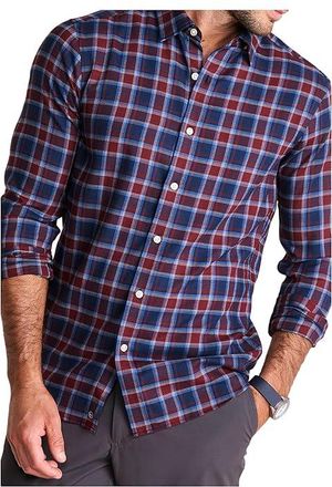 Vineyard Vines Jethro Plaid Tech Twill Shirt Mens Clothing Crimson : 2XL, Polyester/Spandex/Viscose