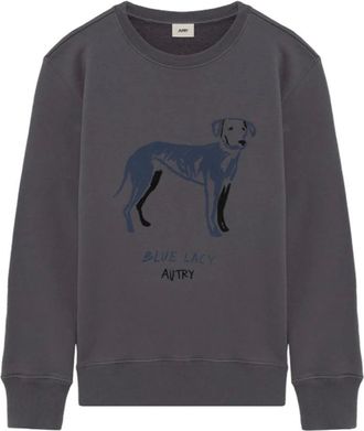 Autry Hoodies & sweatvesten, Heren, Grijs, L, Katoen, Blauwe Kant Katoenen Sweater
