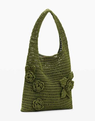Desigual Borsa alluncinetto verde con fiori
