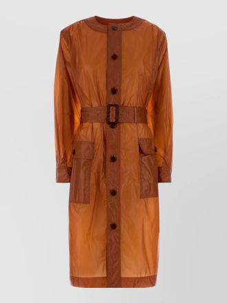 Saint Laurent nylon dress belted waist contrast trim