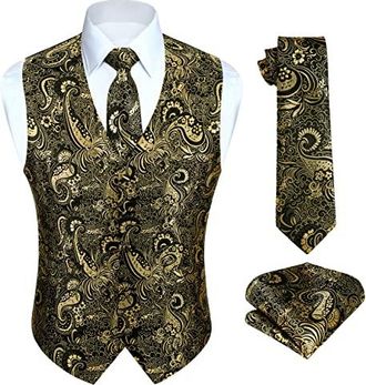 Ensemble Garçon Gilet Jacquard + Nœud Papillon - 2 Pièces Sans Manches - Pour Occasions Spéciales - Taille 6 à 16 Ans