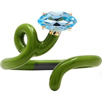 Bea Bongiasca Baby Vine Tendril Ring in Dark Green at Nordstrom, Size 7.5