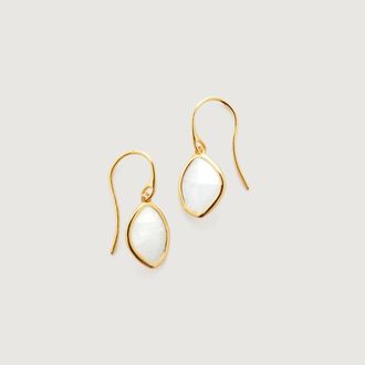 Monica Vinader Gold Petal Earrings Moonstone