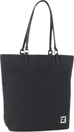 Fendi Pre-owned Tote Bags, female, Black, Size: ONE SIZE Pre-owned Canvas Tote Bag