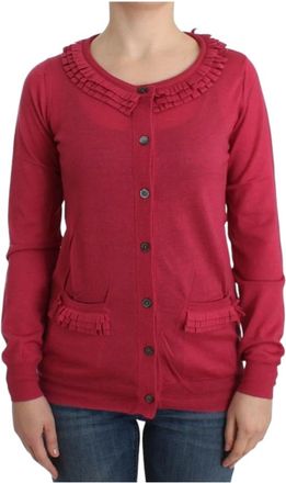 John Galliano Gerimpelde wollen vest in roze - Dames - Vesten - Roze - M - Wol - Truien & Vesten