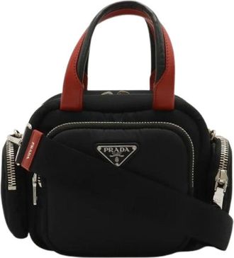 Prada Pre-owned Cross Body Bags, female, Black, Size: ONE SIZE Pre-owned Nylon Cross Body Bag