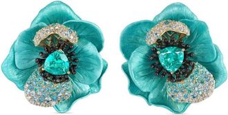 Anabela Chan 18kt yellow gold vermeil Bloom multi-stone earrings - women - Enamel/18kt Yellow Gold Vermeil/Lab-Grown Simulated White Diamond/Lab