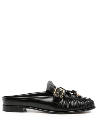 Fendi Black Slip On Mules
