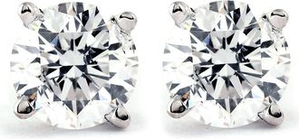 Pompeii3 Tiny 1/4Ct Round Diamond Small Stud Earrings in 14K White or Yellow Gold Classic Setting