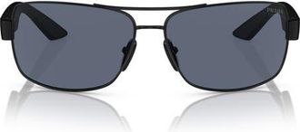 Prada 65mm Oversized Pillow Sunglasses in Matte Black at Nordstrom