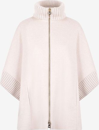 Cinzia Rocca Kurzmantel im Kugelschnitt aus Wollstoff und Strick