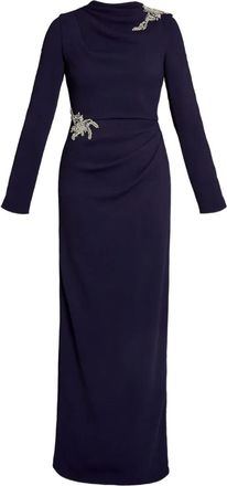Erdem Avondjurk met lange mouwen - Blauw