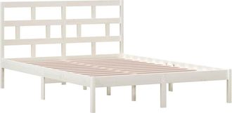 vidaXL Vidaxl - Estructura De Cama De Madera Maciza De Pino Blanco 140x200 Cm