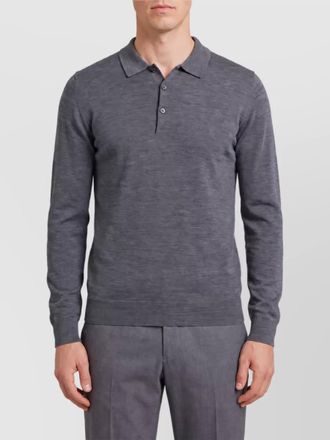John Smedley merino wool fine-knit long-sleeve polo shirt