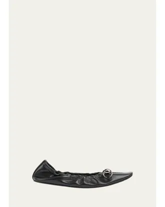 Gucci Prima Leather Ballerina Flats