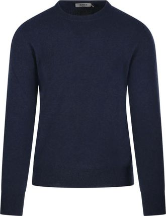 Altea Cashmere Knitwear, male, Blue, S, Blue Round Neck Jumper