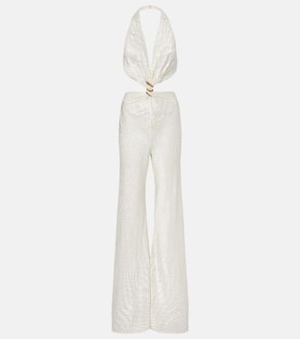 Roberto Cavalli Embellished halterneck jumpsuit