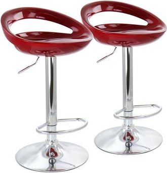 Elama 2 Piece Retro Adjustable Bar Stool in Cherry at Nordstrom