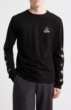 Rip Curl Hawaii Tapa Hex Graphic Long Sleeve T-Shirt in Black at Nordstrom, Size Xx-Large