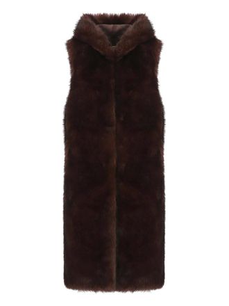 Betta Corradi Gilet con cappuccio - Marrone