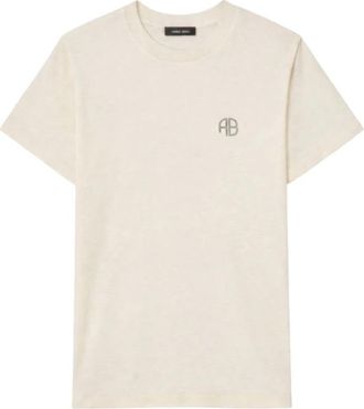 Anine Bing Wagner Tee Soft Stencil - Dames - T-shirts - Beige - L - Tops