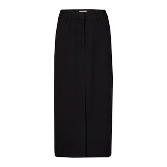 Copenhagen Muse Elegant Black Tailor Skirt - female - Copenhagen Muse - Midi Skirts - Black - XL - Skirts