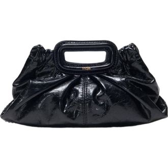 Maje Crackled leather Milpli mini Clutch in Black at Nordstrom, Size Medium