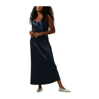 Greek Archaic Kori Dames, Jurken, Blauw, Maat: M Viscose