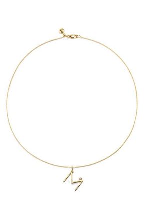 Monica Vinader Diamond Initial Pendant Necklace in 18K Gold Vermeil M at Nordstrom