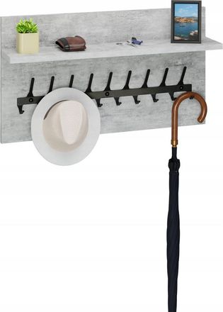 OEM Perchero Loft De 70 Cm - Negro + Hormig&oacute;n Claro, S&oacute;lido Y Elegante