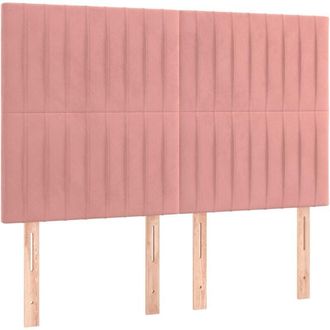 vidaXL Cabeceros 4 Unidades Terciopelo Rosa 72x5x78/88 Cm Vidaxl