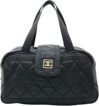 Chanel Pre-owned Handbags, female, Black, Size: ONE SIZE Pre-owned Vintage Nylon Handbag