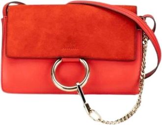 Chlo&eacute; Pre-owned Cross Body Bags, female, Red, Size: ONE SIZE Pre-owned Suede Shoulder Bag