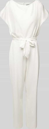 Swing Jumpsuit mit Bindegürtel in Offwhite, Größe 38