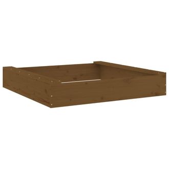 vidaXL Vidaxl - Arenero Con Asientos Cuadrado Madera Maciza De Pino Marr&oacute;n Miel