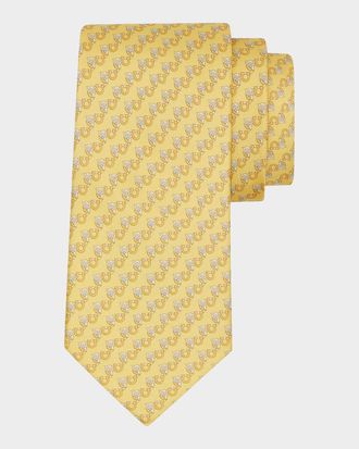 Ferragamo Men & apos;s Owl and Gancio Silk Tie